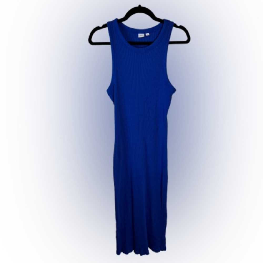 GAP Vibrant Blue Ribbed Tank Midi Dress